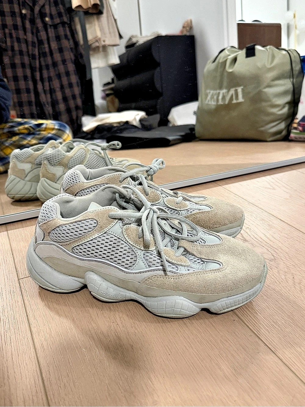 adidas Yeezy 500 Salt Sneakers in Gray & Cream